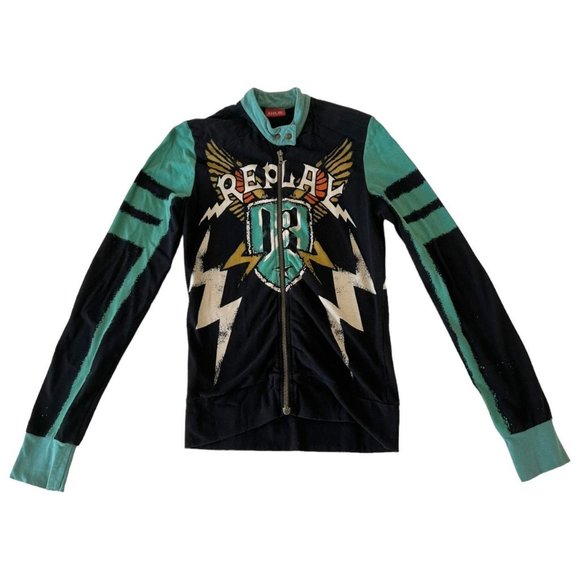 Vintage Y2K Replay graphic zip-up jacket. XS. - Picture 1 of 6